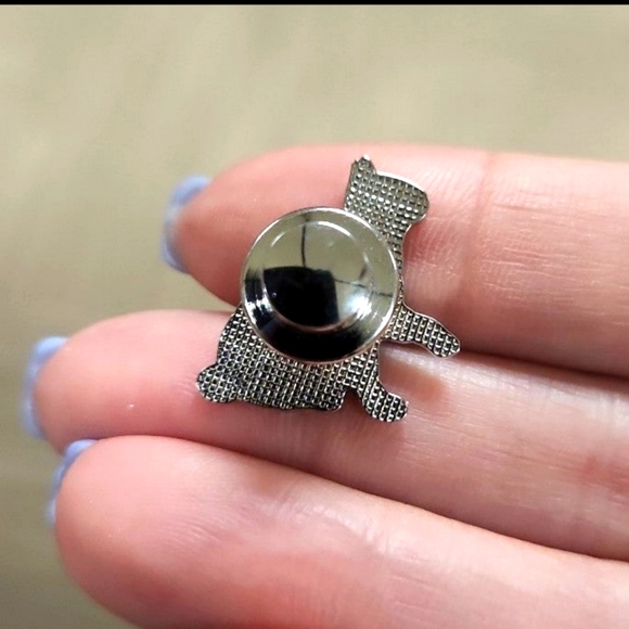 Vintage Hammered Copper Nature Leaf Brooch W/ Black Cat Clutch Pin - Picture 5 of 5